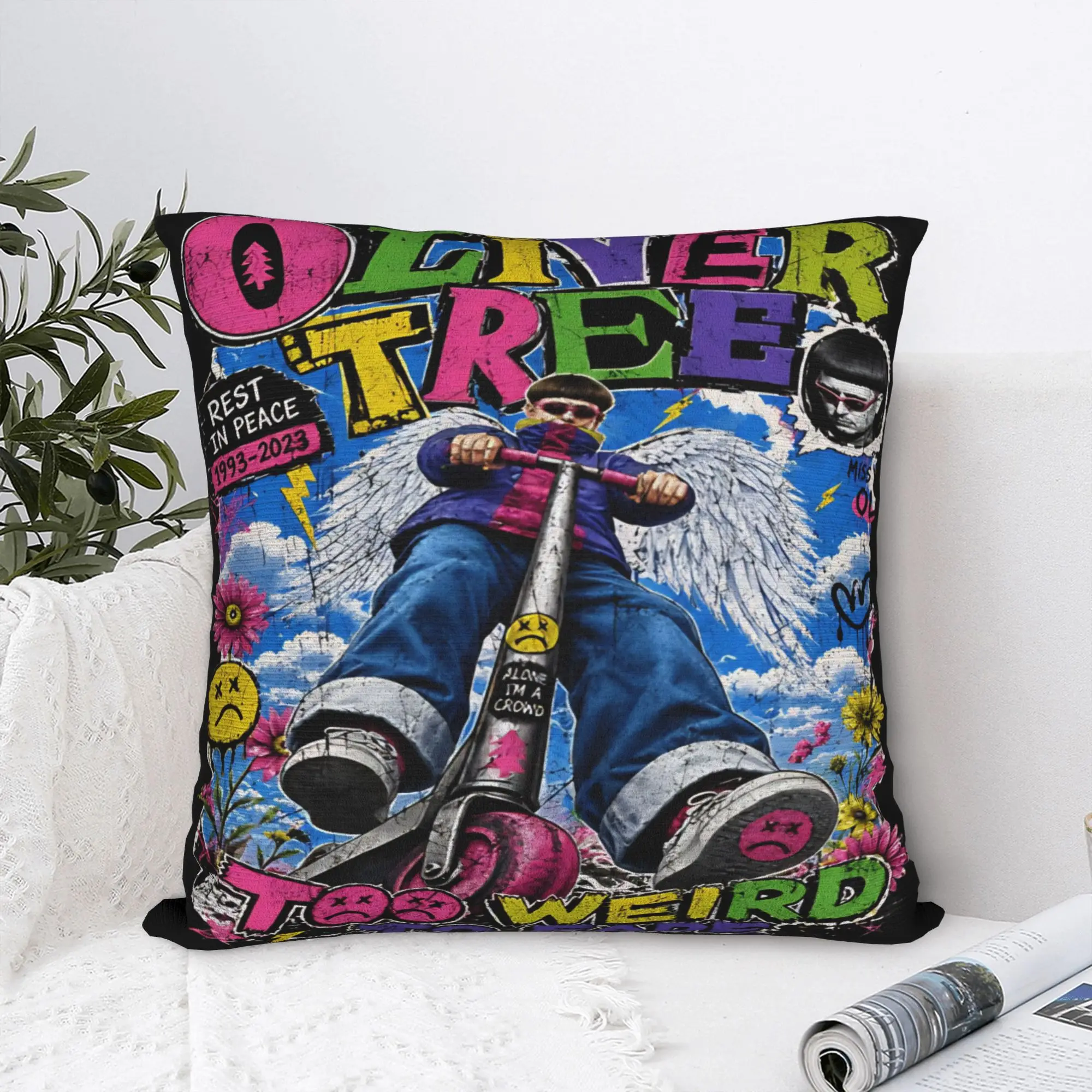 Oliver Tree Rest In Peace 1993 to 2026 Memorial Pillowcase Polyester Cushion Cover Decor Throw Pillow Case Cover Home Square 18'