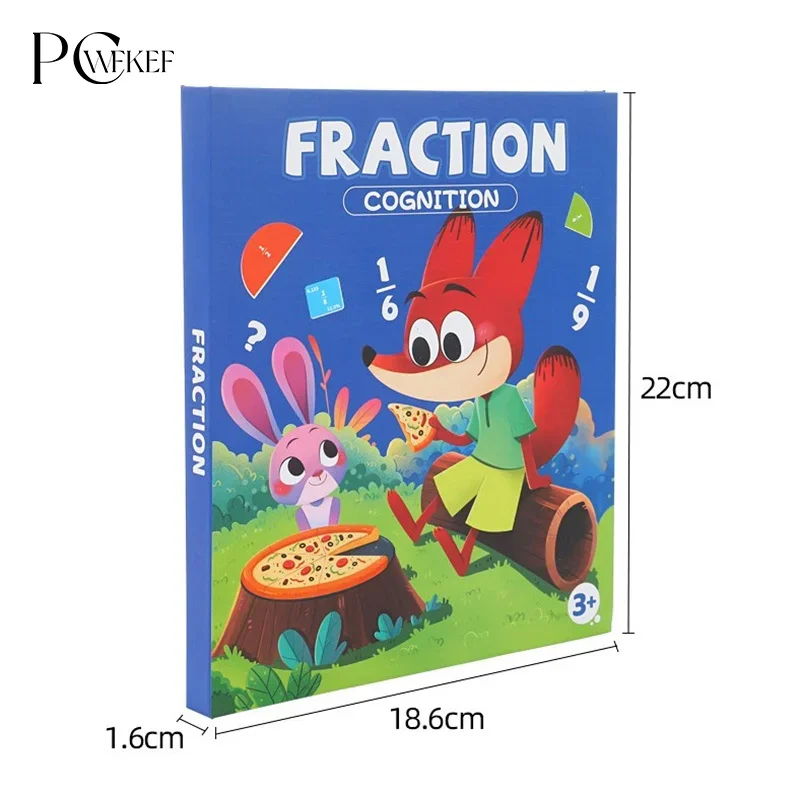 Magnetic Fraction Learning Toy For Kids - Tri-Fold Educational Math Disc With Visual Partitioning Puzzles