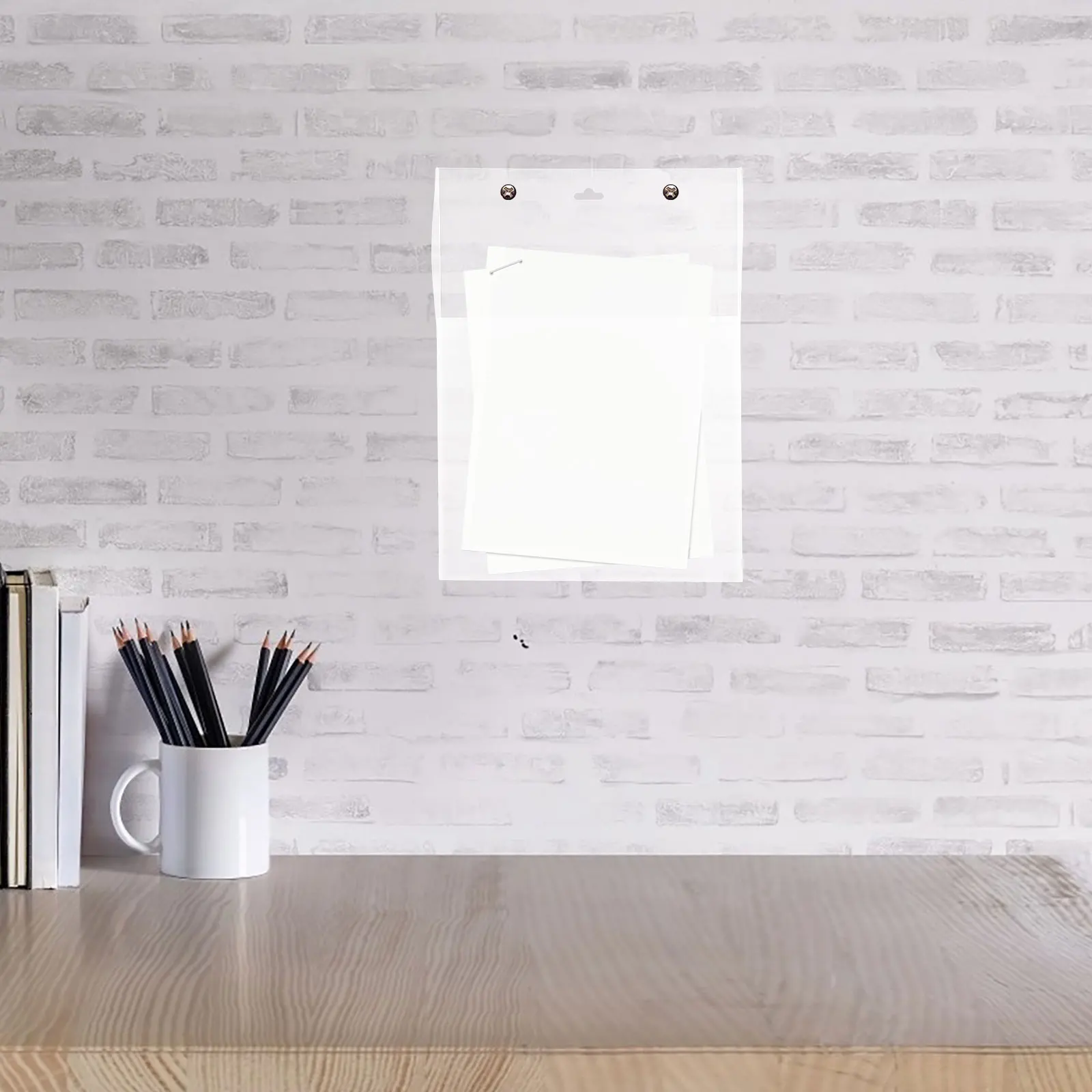 

7 Pcs Wall Mounted Brochure Holder Transparent Pamphlet Display Literature Organizer