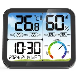 Digital Indoor Room Thermometer 5.8'' Extra Large Display Temperature Humidity Sensor with Accurate Temp Humidity Gauge Monitor