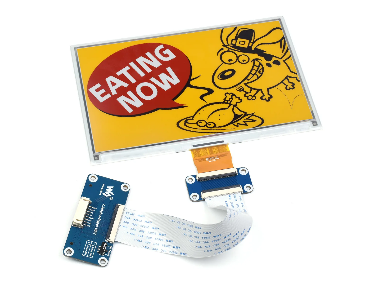7.3inch e-Paper (G) Waveshare e-Paper HAT (G) 800x480 Red Yellow Black White Paper-Like Effect Without Electricity SPI
