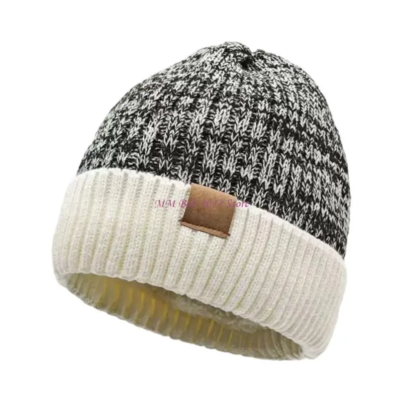 49ME Knit Head Wrap Thicken Pullover Hat for Climbing Skiing Sports Headwear Elastic Headwear