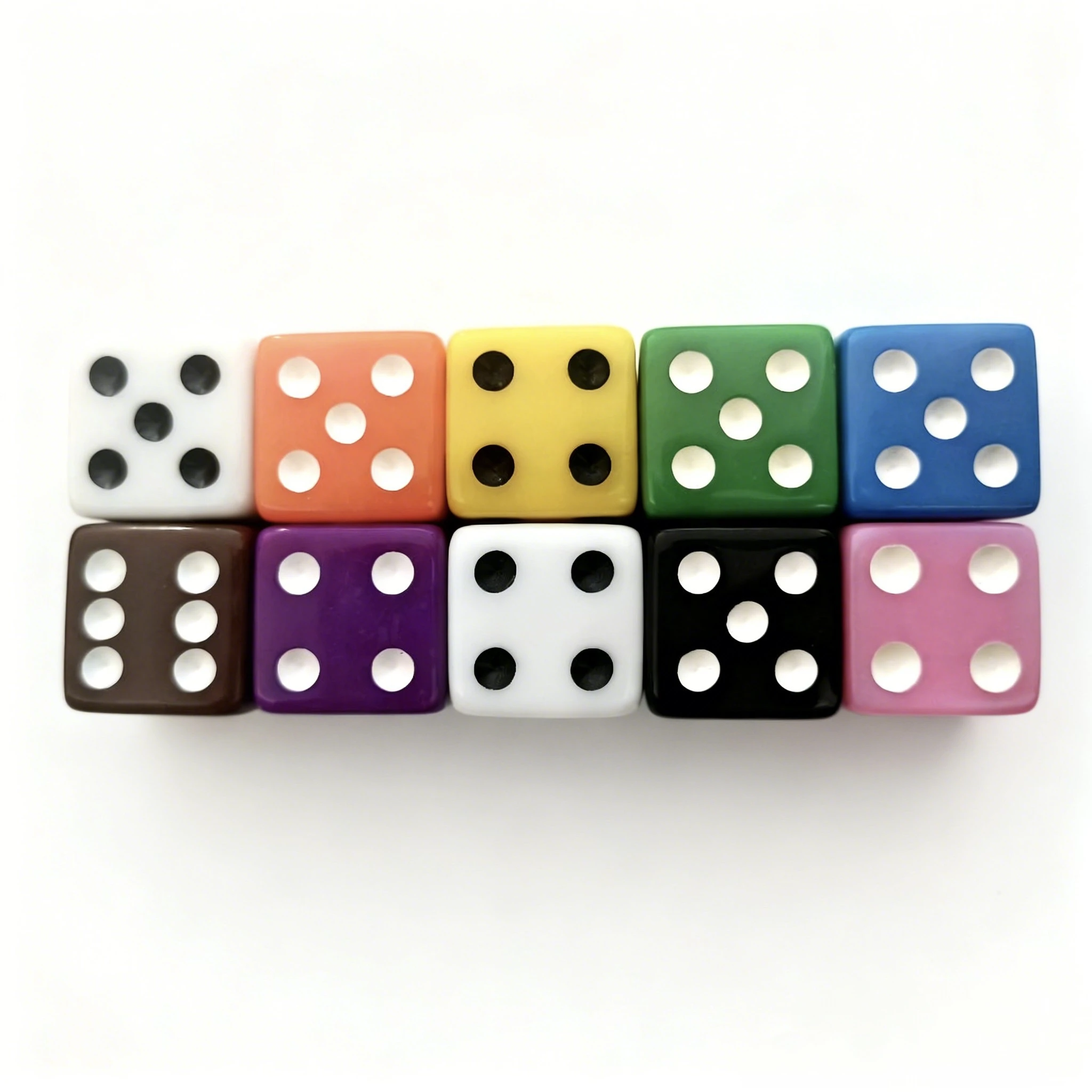 10pcs/Pack Colorful Dice D6 Acrylic Square Corner Cubes19mm Dot Drinking Game Dice Accessories