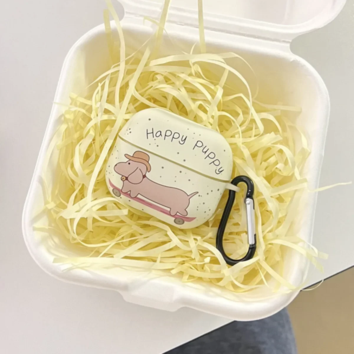 Совместим с Samsung Galaxy Buds 3/Buds 3 Pro, чехол-бутон с милой мультяшной собакой и брелоком, противоударный чехол для наушников