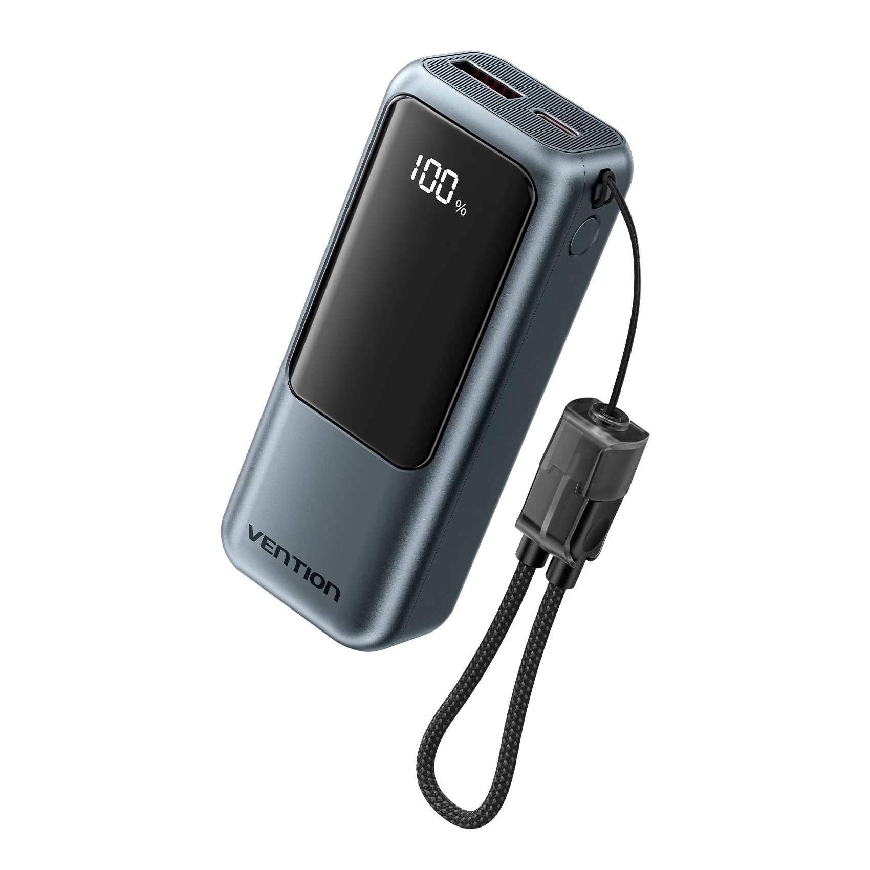 Vention 10000mAh Mini Powerbank 22,5W Tragbares Ladegerät mit integriertem USB-C-Kabel PD 3.0 Schnellladung für iPhone 17 Samsung S25 S24