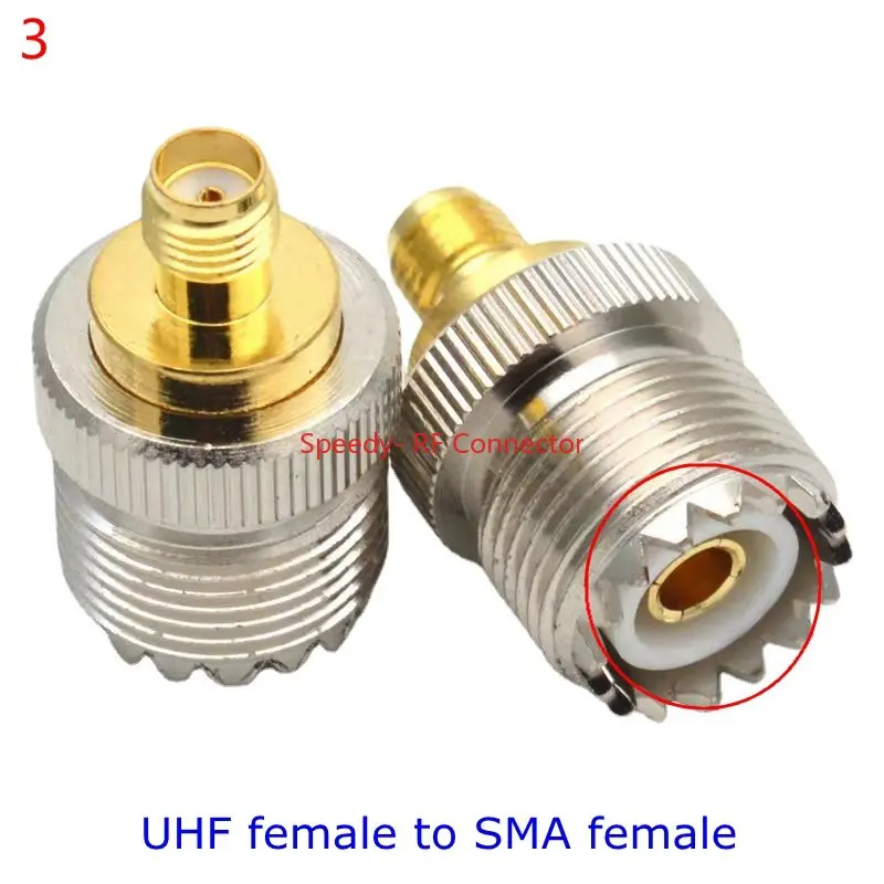 Adaptador de Brida de 4 orificios, conector macho UHF a SMA, conector hembra, piezas UHF a SMA, 1 PL-259, PL259, SO239, RF, entrega rápida, cobre,