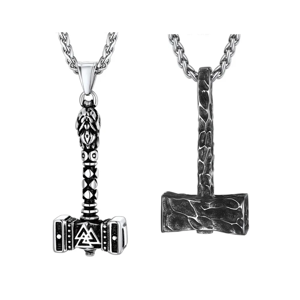 Retro Hammer Pendant Necklaces for Man 316L Stainless Steel Gothic Punk Jewelry Gift for Him Clearance Sale Dropshipping
