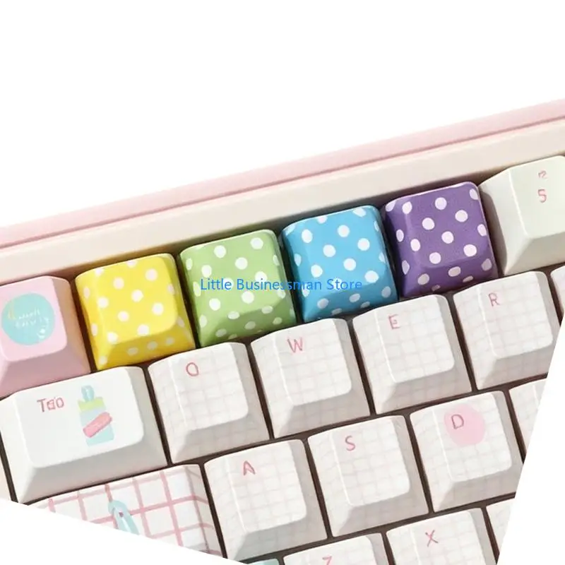 Gepunktetes Tastatur-Tastenkappen-Set für Schreibtisch-Styling, mechanische Tastaturen, Tastenkappen M76A – Detail 8