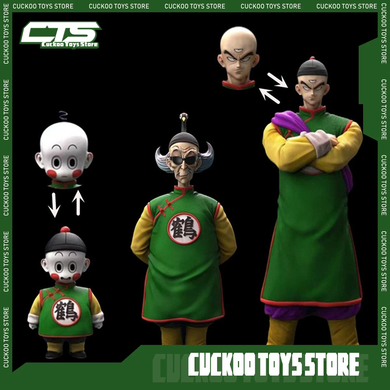 Figura de Dragon Ball Anime grúa figura escolar grúa ermitaño Chaoz Tien Shinhan estatuilla modelo estatua de Pvc muñeca colección juguetes regalo