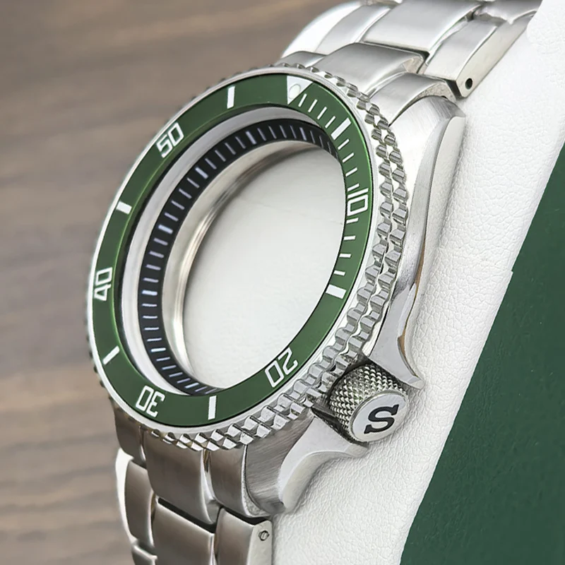 

NH35 Case SKX007 SRPD Watch Case and Band Flat Sapphire Glass Fits 7S26 4R NH35 NH36 Movement 28.5mm Dial Mod SKX007 Watch Case