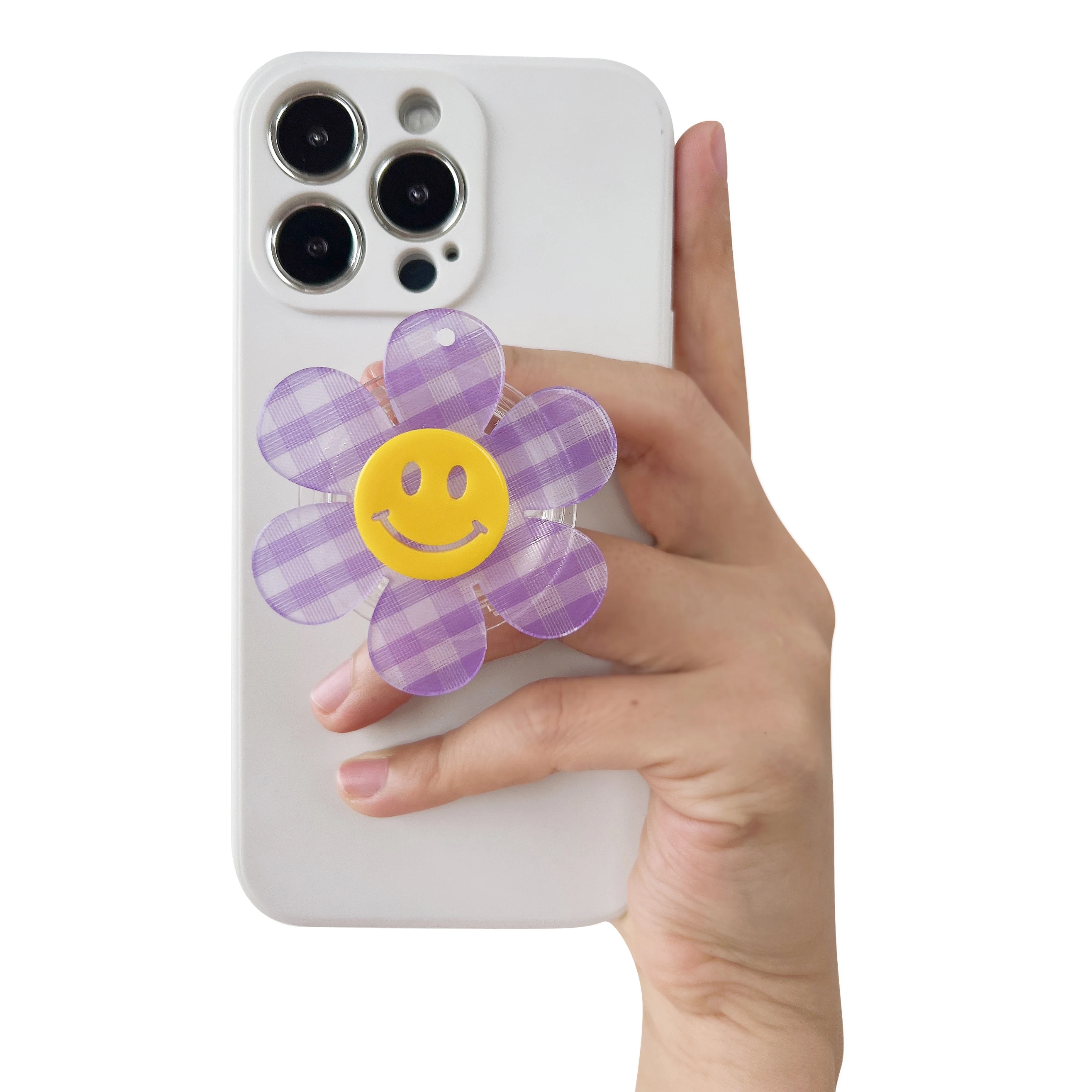 Supporto per cellulare Mopular Lovely Smile Face Socket Tok Stand Grip supporto per cellulare pieghevole pigro