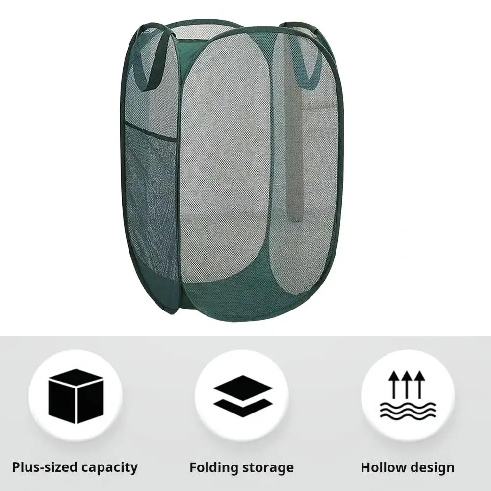 Camping Essentials Storage Foldable Laundry Basket with Handles Capacity Breathable Mesh Hamper Easy Carrying Dirty Clothes