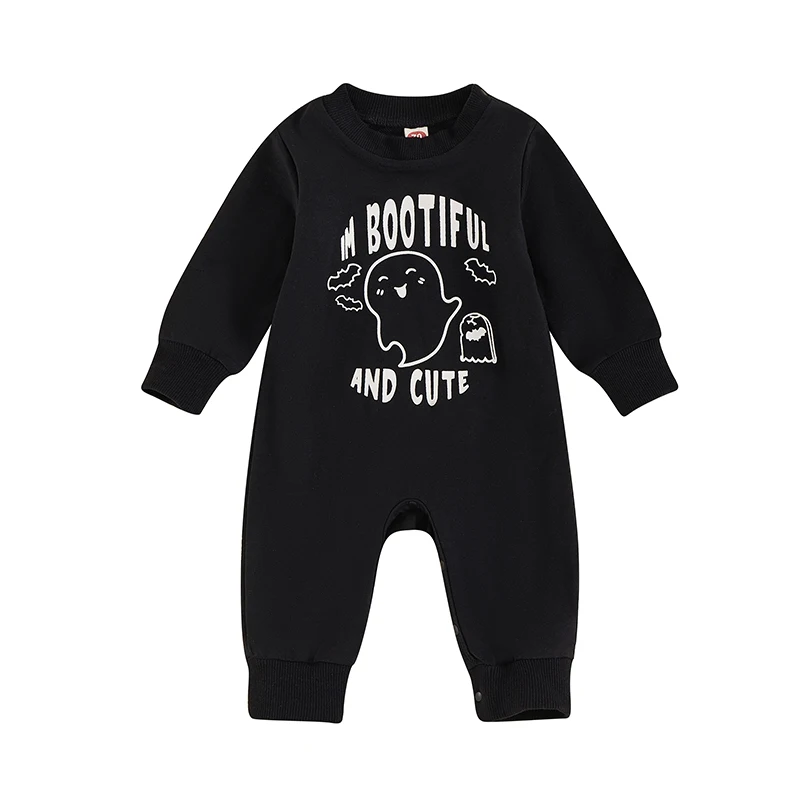 

Newborn Baby Boys Girls Halloween Outfit Ghost Long Sleeve Romper Bodysuit Infant Sweater Jumpsuit Fall Clothes