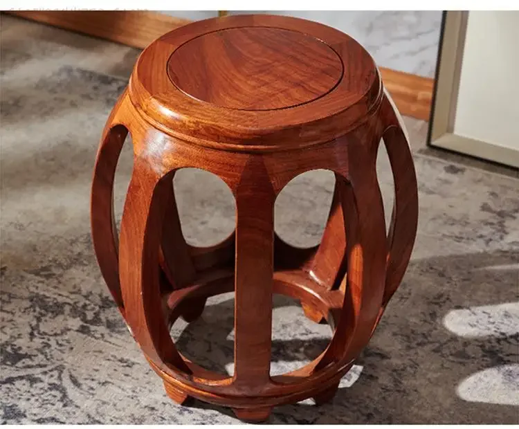 

Mahogany Drum Stool New Chinese Solid Wood Round Rosewood Ancient Kite Sour Branch Living Room Tea Table Stool