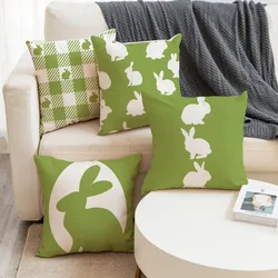 Bunny Pillowcase 45x45 Green Black Orange Rabbits Pillow Cover Easter Party Decorations Home Sofa Decorative Plaid Cushion Cover