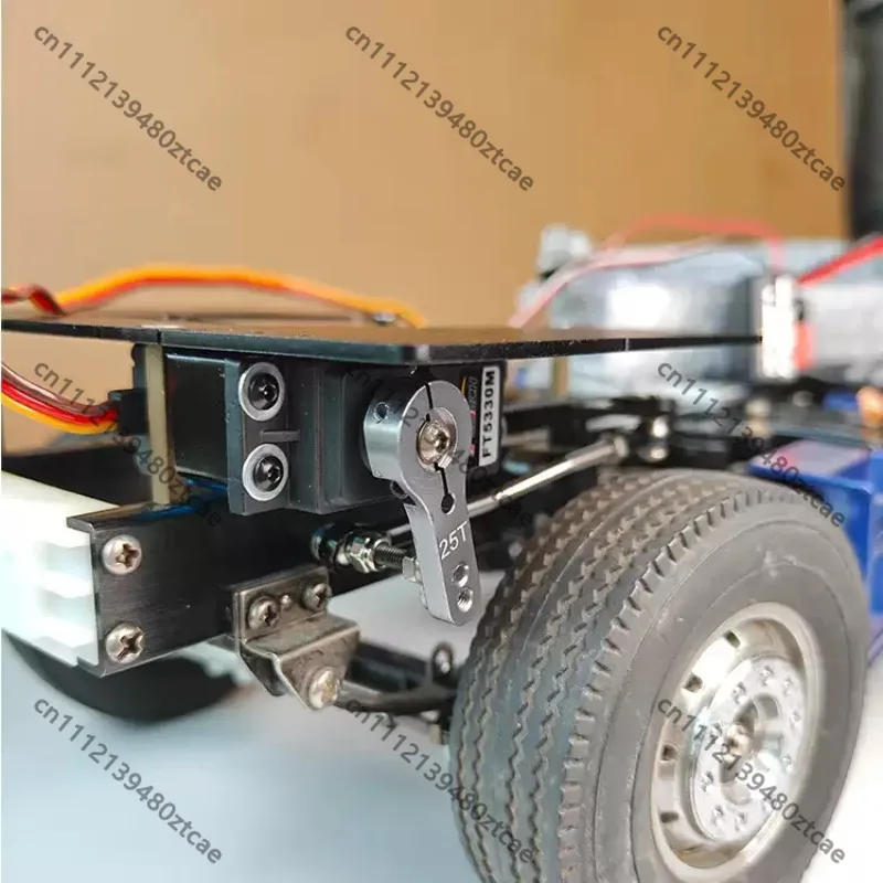 1/14 RC Tractor Truck Steering Upgrade Kit, Cabin Second Deck Plate Horizontal Servo Steering Structure Modification Parts