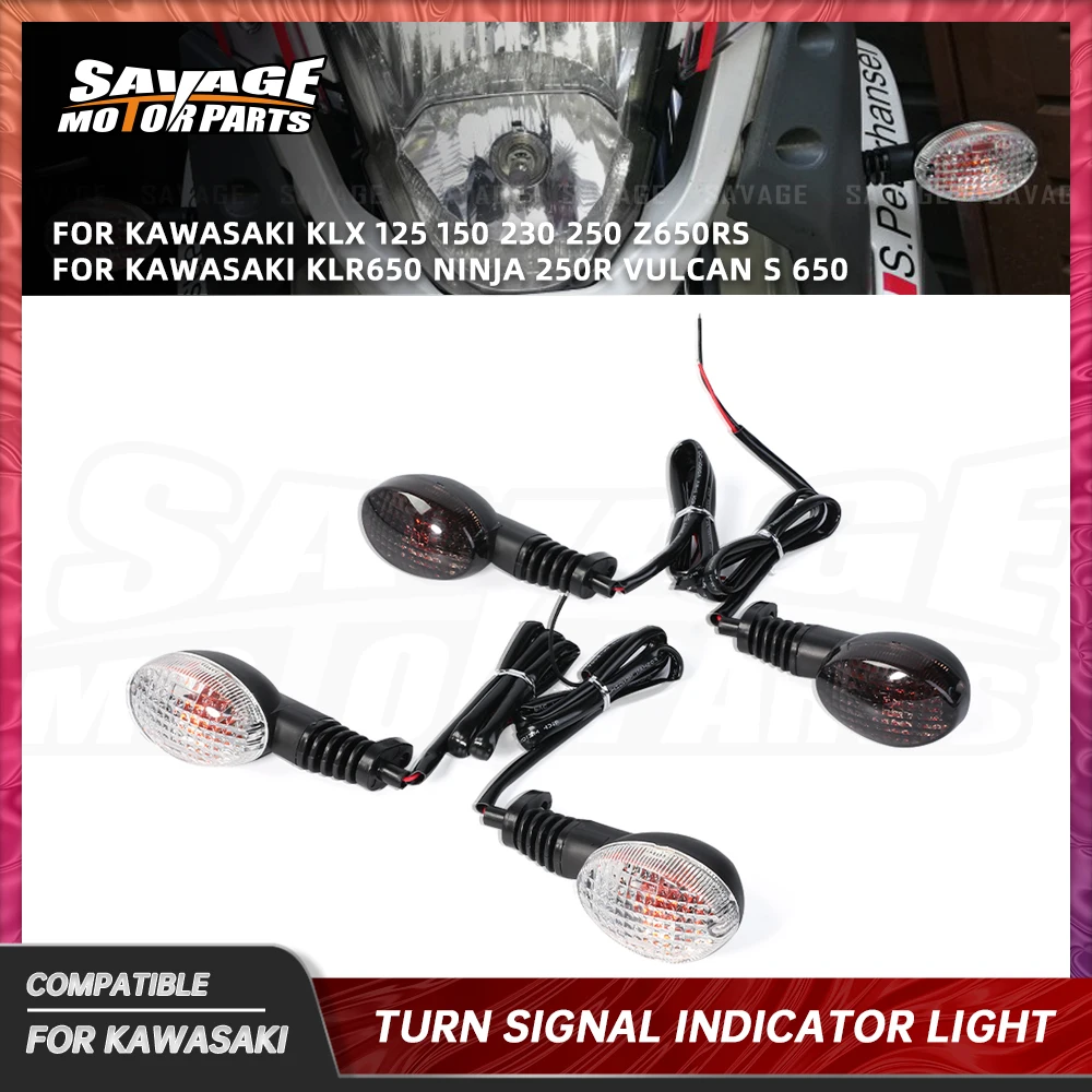 KLX300SM LED intermitente para Kawasaki KLX 125 150 230 250 KLR 650 Vulcan S 650 W800 Ninja 250R lámparas de luz indicadora