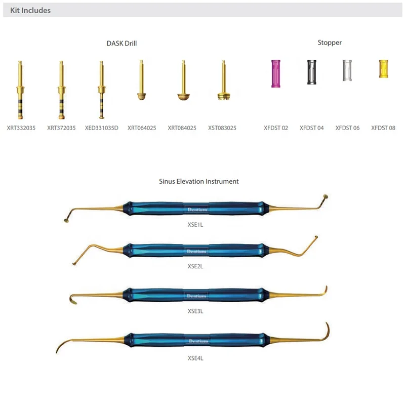 DASK Dentium Advance Sinus Lifting Drills مجموعة كاملة من أدوات زراعة الأسنان #4