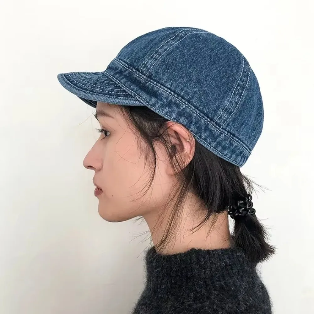 

Джинсовая кепка в стиле хип-хоп в стиле ретро, мягкая хлопковая бейсболка с короной, полностью закрытая шляпа в стиле хип-хоп с короткими полями, унисекс