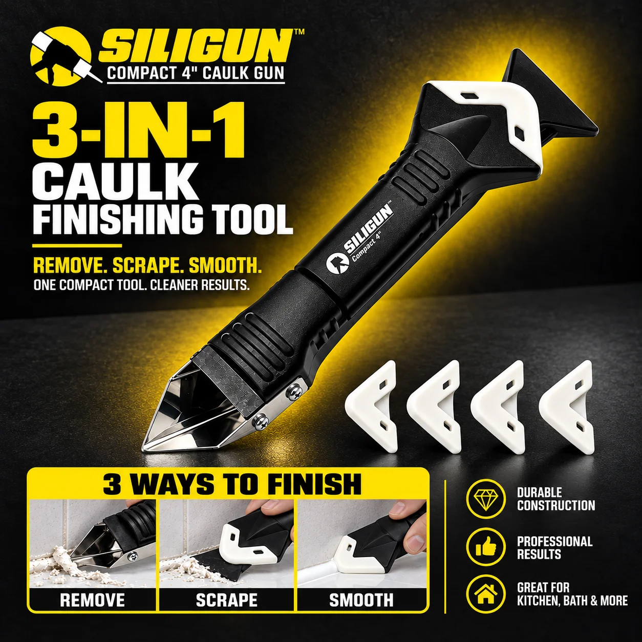 SILIGUN™ Caulking Gun Accessories Nozzle Scraper or Complete Kit for Classic & PRO Compact Caulking Guns