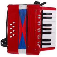 Red Mini Portable Accordion Educational Toy Plastic Musical Instrument Kids Beginner Introductory Student Musicals
