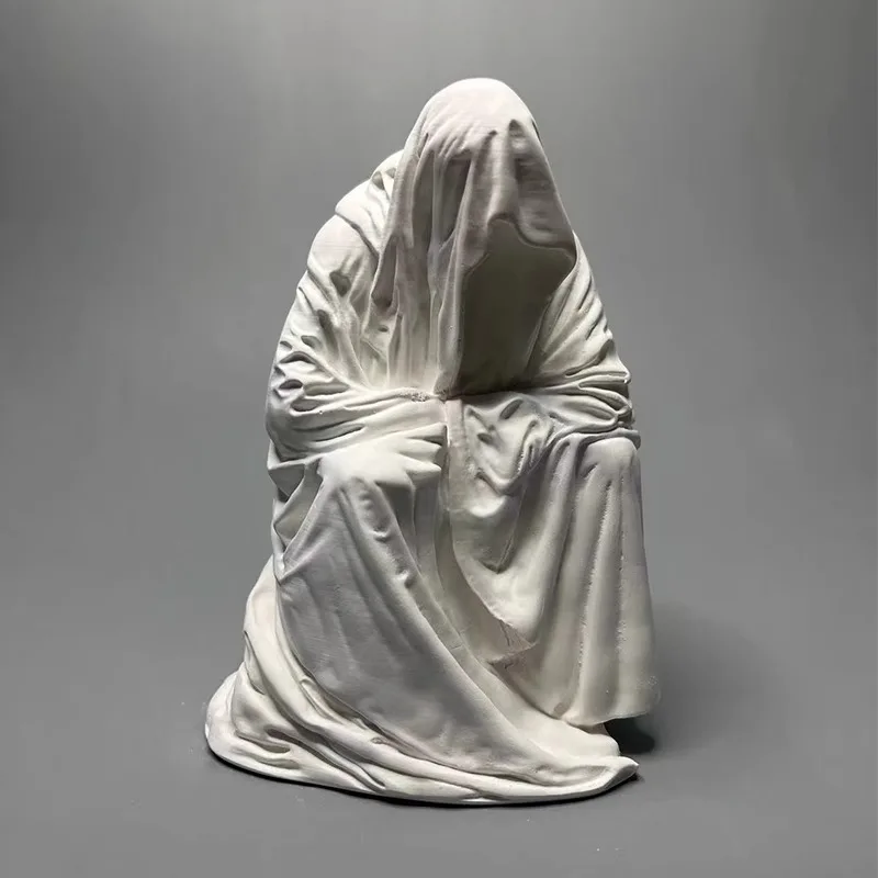 

Mysterious Robe Man Plaster Statue Desk Decoration Creative Figures Artwork Ornaments Characters Sculpture Room Aesthetic Decor