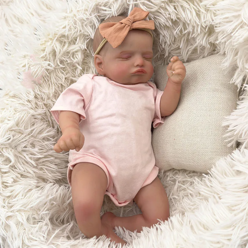 전신 부드러운 비닐 아기 인형 손으로 그린 ​​머리카락으로 다시 태어난 아기 로잘리 3D 피부 보이는 정맥 Collectible Art Doll