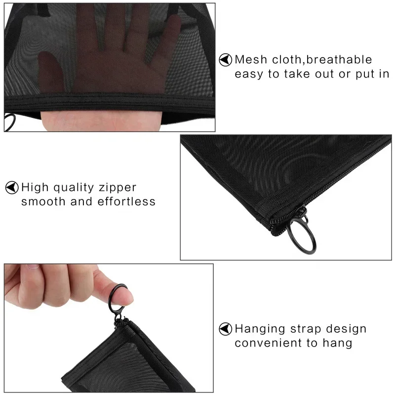 Black Mesh Makeup Bag Women Transparent Cosmetic Bag Small Large Portable Storage Bags Travel Toiletries Towel Organizer Pouch