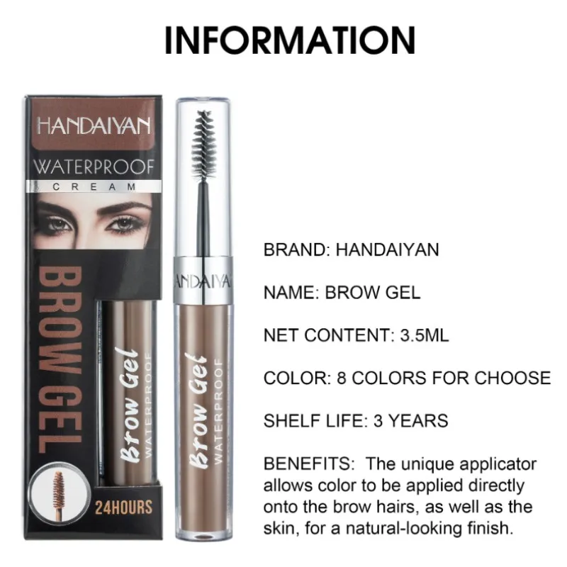 8-color Liquid Eyebrow Dye Cream Waterproof and Not Easy To Halo Eyebrow Fluid Double Head Eyebrow Brush Easy To Color