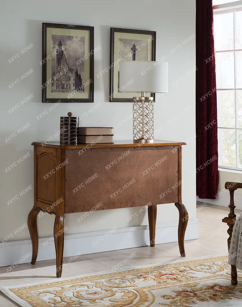 

Entrance table storage drawer Simple retro wind cabinet Two pumps against the wall