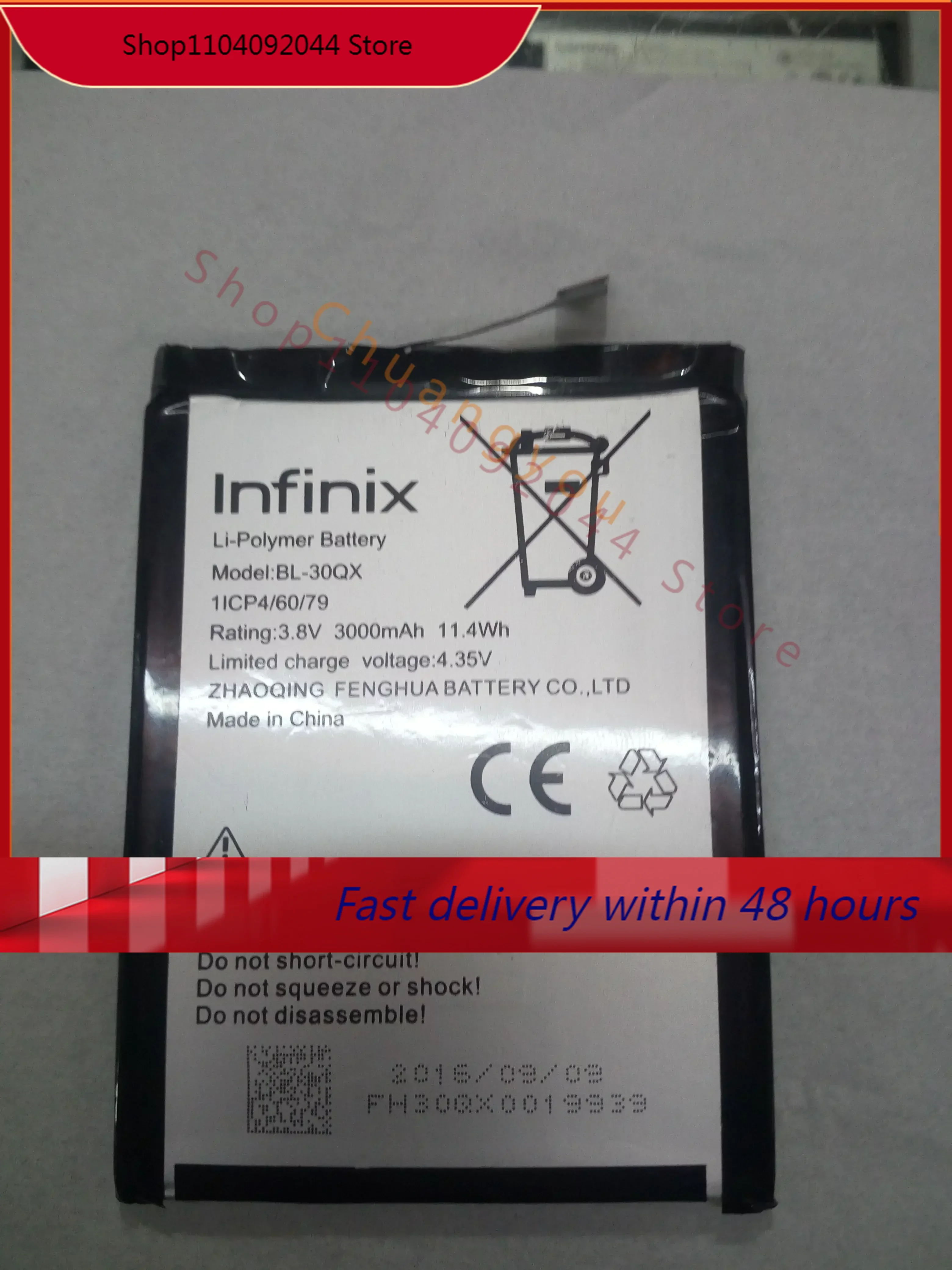 for Voice Transmission Infinix Mobile Phone Battery BL-30QX Battery 3000MAh