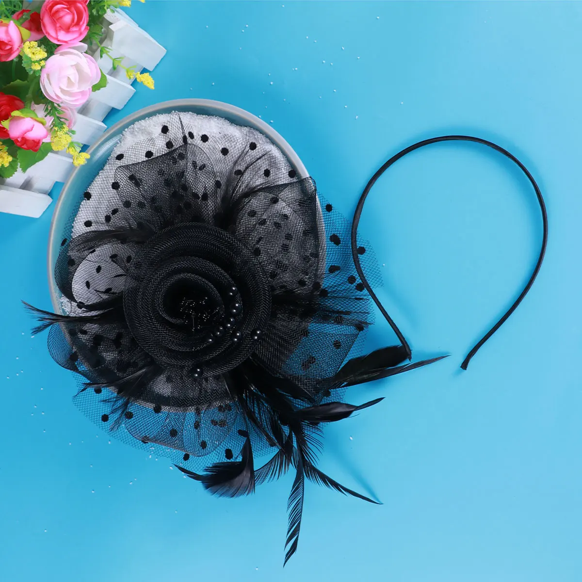 غطاء الرأس النساء إكسسوارات الشعر الزفاف تيارا زهرة دبوس الشعر العروس اللؤلؤ كليب الزفاف حفلة مهرجان سحر أنيق #6