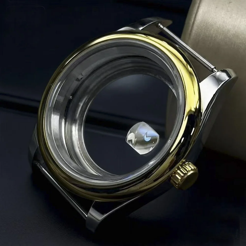 

A 39mm/36mm stainless steel round NH35 case, equipped with a gold bezel and sapphire glass, enables a waterproof observation
