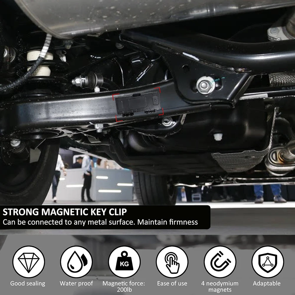 Hide Key Holder For Car Magnet Key Hider Car Key Holders Rust-Proof Mini Tool Box Anti-Collision Lining Secure Storage For Car