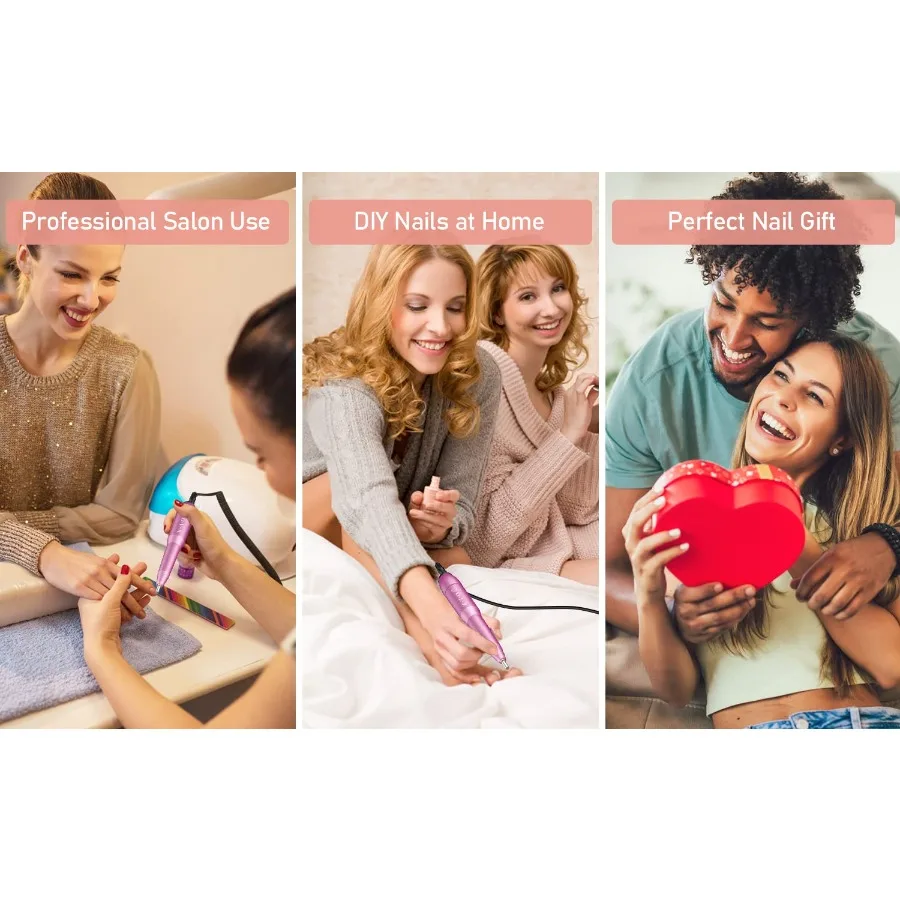Lima per trapano elettrico portatile per unghie con kit per unghie in acrilico Set per manicure e pedicure professionali 20000 giri/min T ad alta velocità