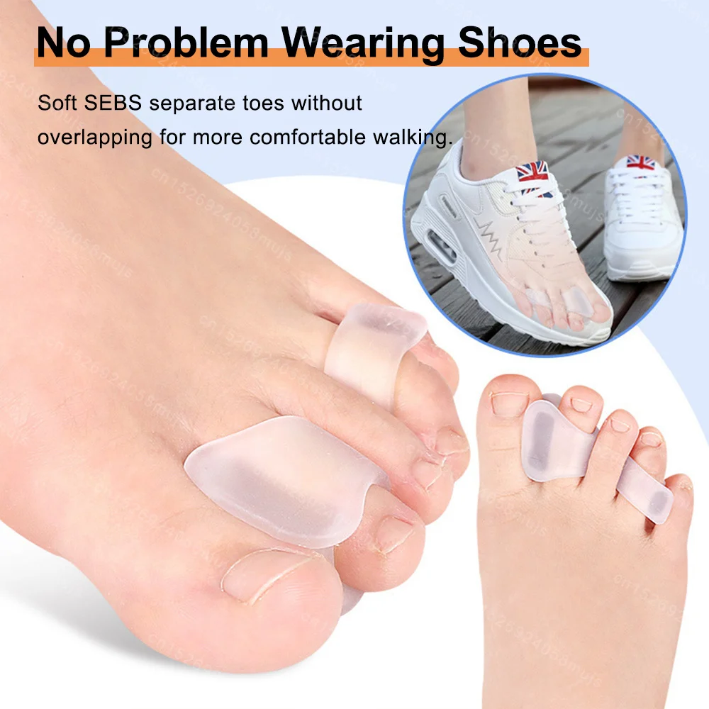 2Pair Silicone Gel Thumb Corrector Bunion Foot Toe Hallux Valgus Protector Separator Finger Straightener Adjuster Foot Care Tool