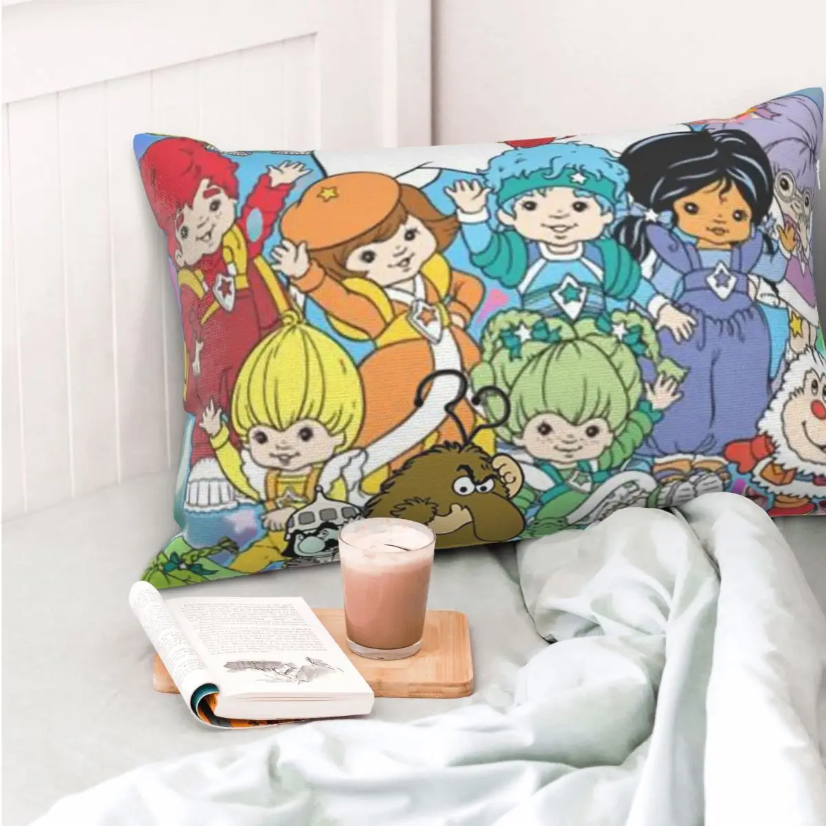 Funda de almohada rectangular con dibujos de arcoíris Brite, decoración para dormitorio, cama, almohada cómoda para el hogar
