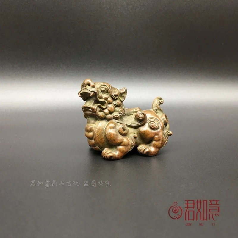 

Pure Copper Pixiu Small Ornament Small Pixiu Copper Handle Tea Pet Copper Sculpture Copper Artifact Antique
