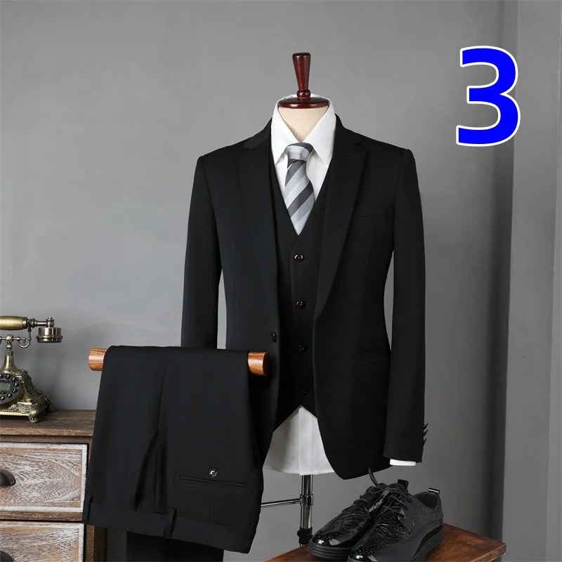 1981 suit men\'s full set Korean style slim fit youth formal suit groom wedding suit groom wedding dress