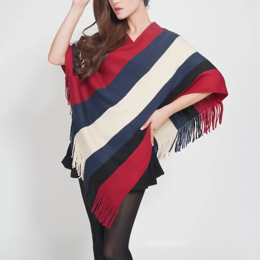 

Winter Cape Poncho Women Knitted Coat Warm Shawl Sleeve Mid-long Cape Coat Women Cloak Poncho capes et ponchos пончо женское