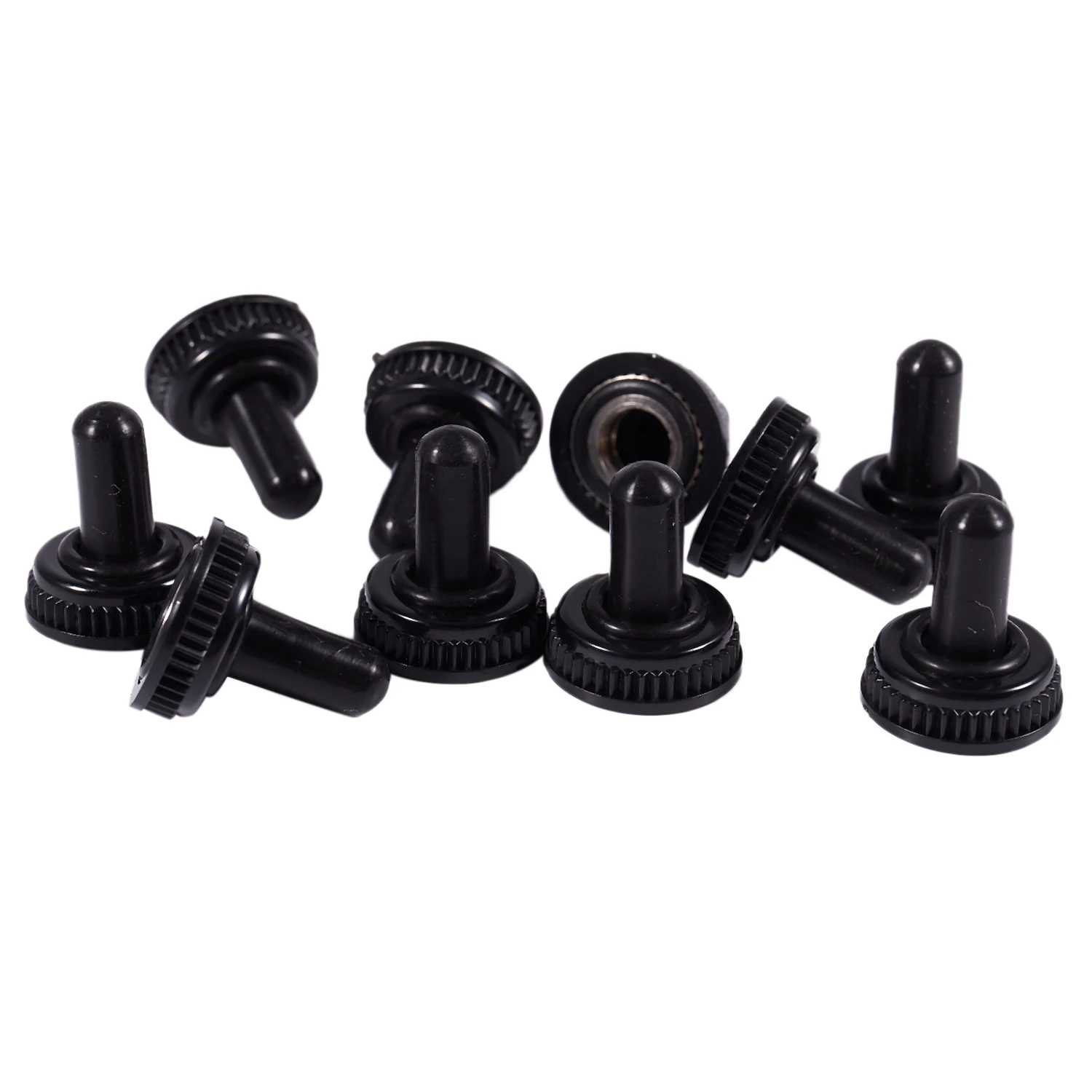 10 x Waterproof Toggle Switch Boot Cap Black Rubber Cover 6mm Diameter