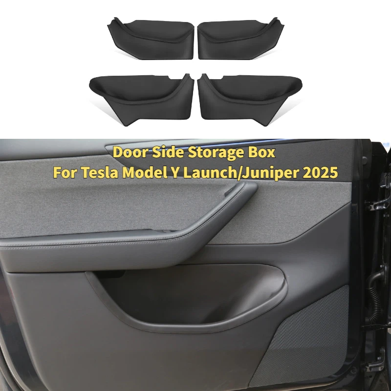 

Door Side Storage Organizer for Tesla Model Y Launch/Juniper After 2025 TPE Waterproof Box Pocket Slot Tray Protector Full Cover