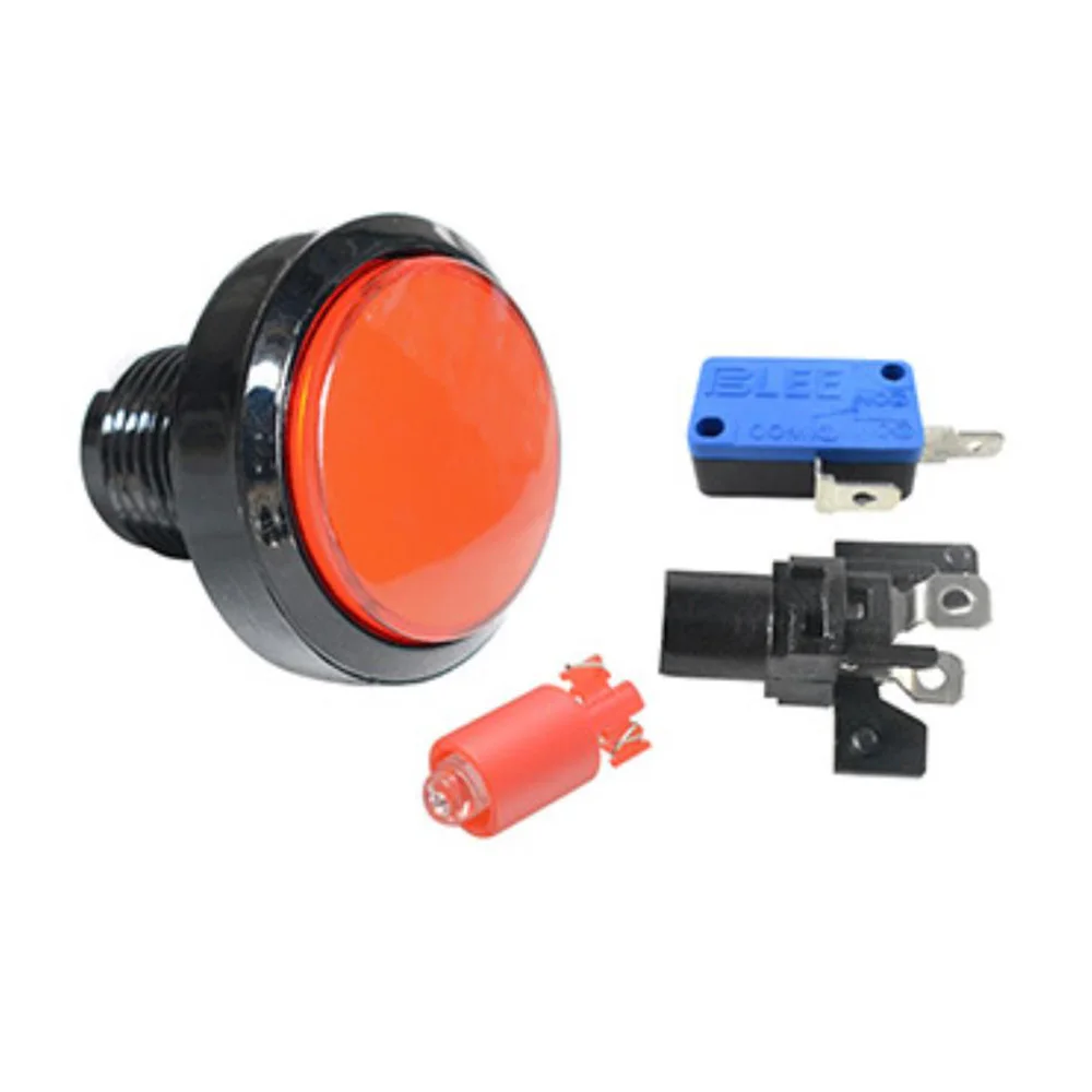 

1 unit 45mm Big Round Button Flat Arcade Push Button With LED Illuminated Microswitch Arcade Push Buttons