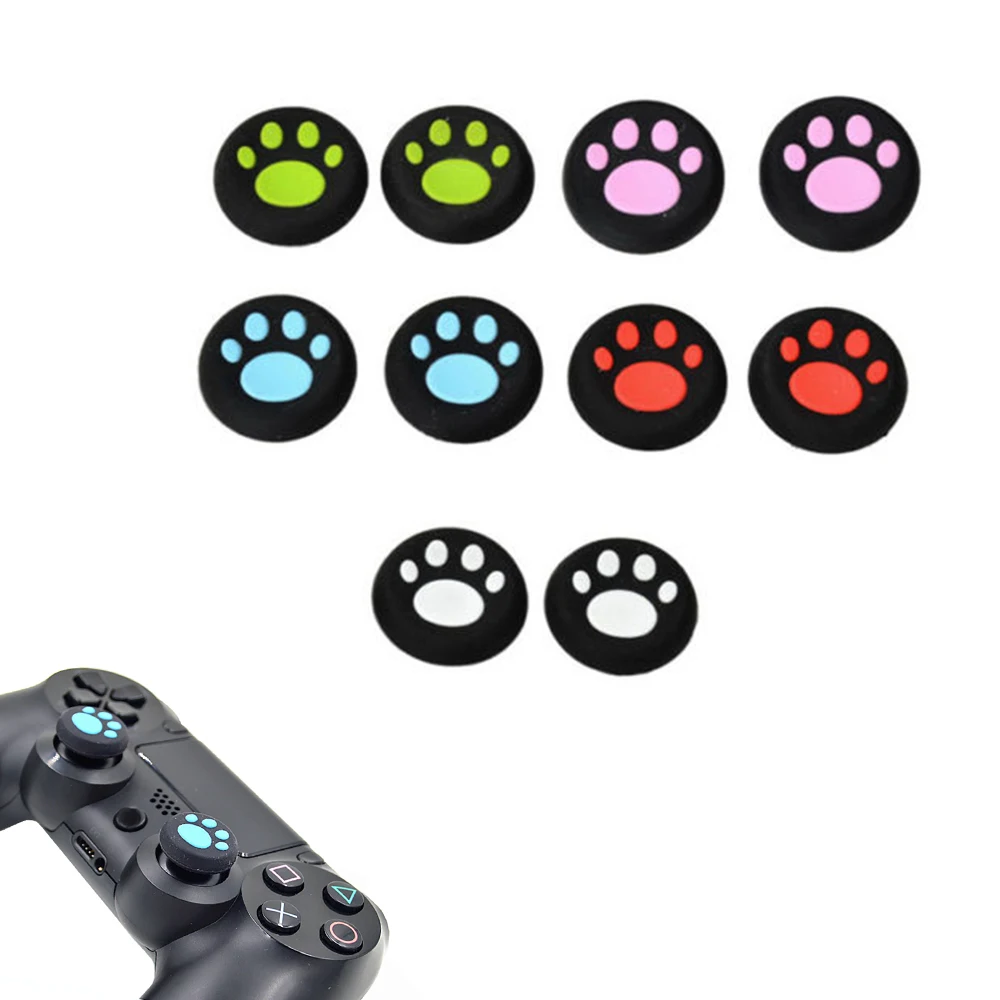 OSTENT-Cat Paw Thumb Stick Grip Cap, Joystick Cover Case para Sony PS4 Controlador, Protetor De Botão, Peças De Reparo, 6Pcs