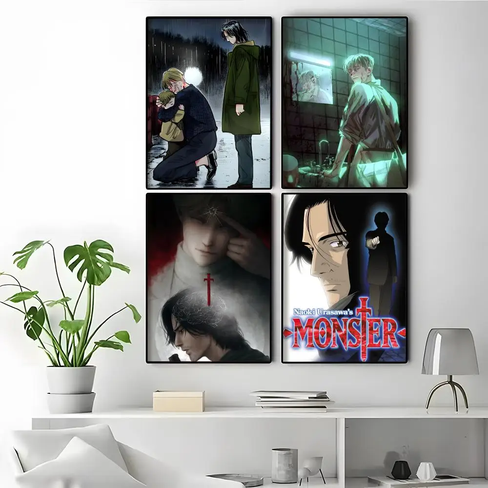N-Naoki Urasawa S Monster Anime Poster HD Anime Hot Theme Singer/OST/Movie-Waterproof Self-Stick Home Decor