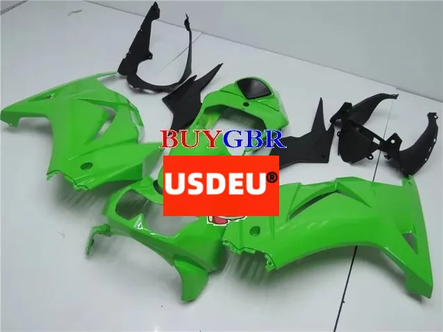 USDEU Motorcycle Fairings Green EX250 fairing For Kawasaki EX250/NINJA250 2008 2009 2010 2011 2012 fairing free windscreen