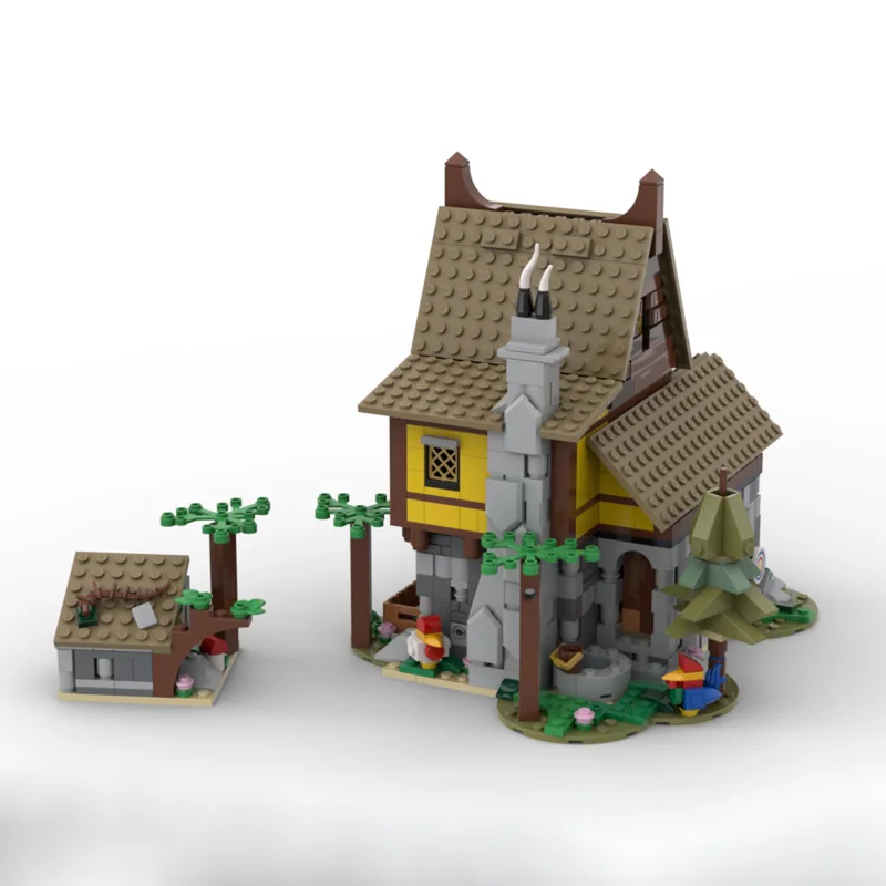 Juguete de bloques de construcción MOC, modelo de escena de calle Medieval, conjunto de juguetes de montaje creativo, regalo de vacaciones adecuado para todas las entuasias de arquitectura