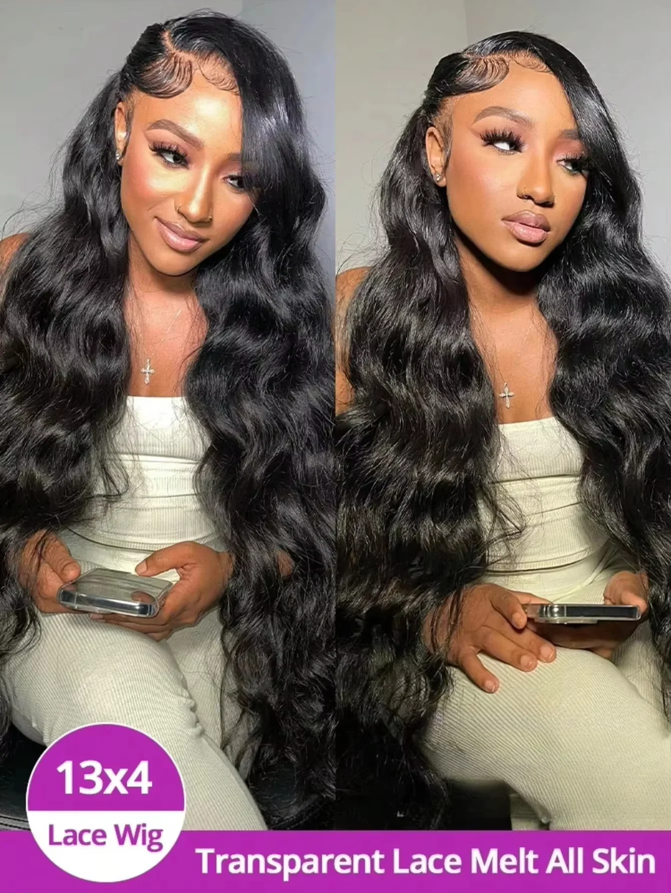 

40 42 Inch Long Body Wave Human Hair Wigs 13x4 HD Lace Frontal Wigs 250% Thick Density Glueless Ready To Wear Wigs Pre Plucked Natural Hairline Brazilian Remy Hair Wigs