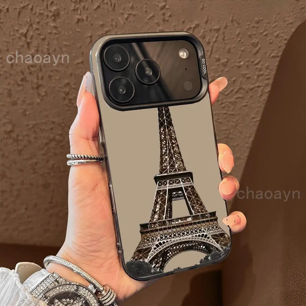 

Cartoon Tower Phone Case for iPhone 17 pormax 16 15 14 13 Pro 12 11 Pro Xs X XR Max 8 7 SE Laser Hard PC+TPU Cases Back Cover