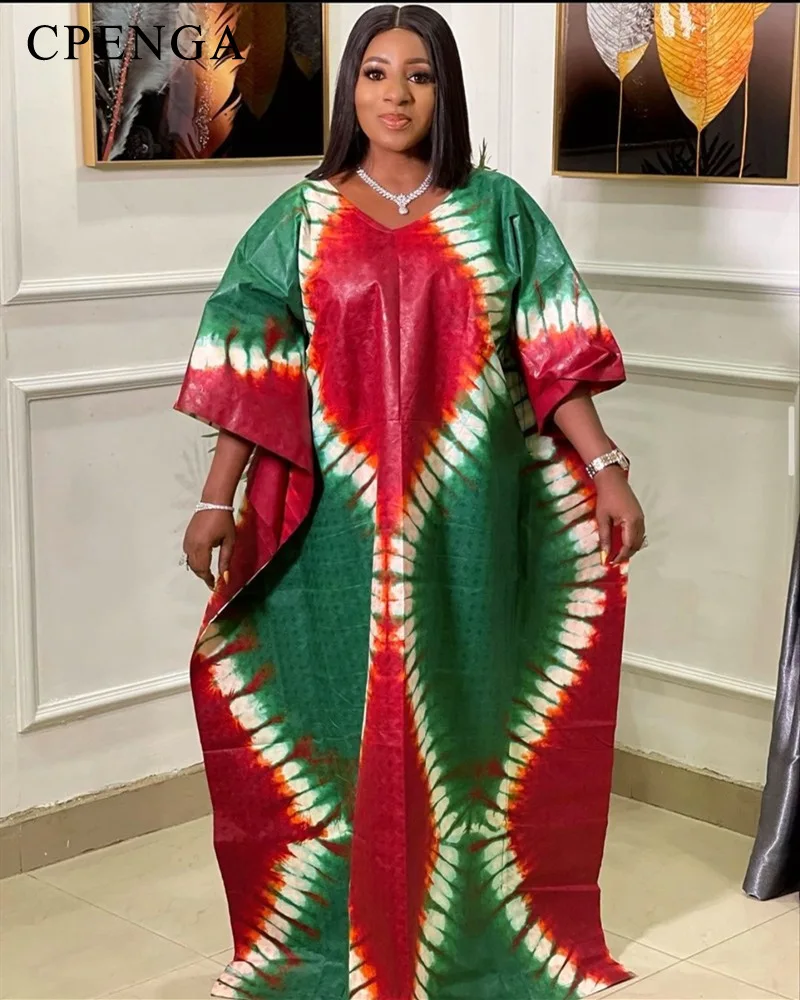 

Plus Size Print African Boubou Dress for Women Elegant Lady Evening Party Gown Traditional Africa Dashiki Clothes Kaftan Robe